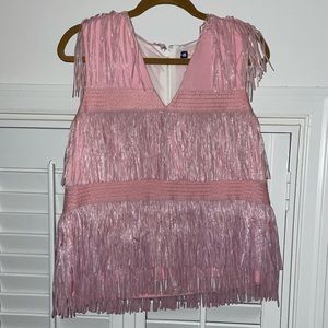 MSGM pink fringe top
